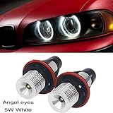 2 bombillas LED de alta potencia, de 5 W cada una (con 2 conectores).Estas bombillas super brillantes de xenon blanco LED de ojos de ángel van a cambiar el aspecto aburrido de las bombillas amarillas.