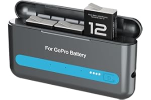 Adicop Hero 13 Batterie Accessoire avec Batterie Lithium-ION Rechargeable 2100mAh Accessoires Boîtier Chargement 3 Emplacements Compatibles avec Caméra d'action Hero 13 Black (Hero 12 Batterie)