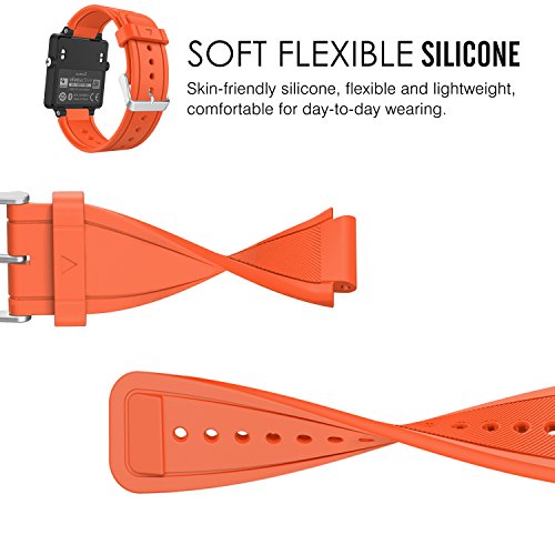MoKo Garmin Vivoactive Correa de Reloj  Suave Silicona Reemplazo Watch Band para Garmin Vivoactive   Vivoactive Acetate Sports GPS Smartwatch - Naranja
