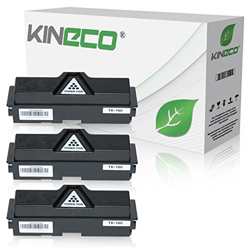 3 Toner kompatibel zu Kyocera TK-160 TK160 für Kyocera Ecosys P2035DN, Ecoxys P2000 Series, FS-1120DN - 1T02LY0NL0 - Schwarz je 2.500 Seiten