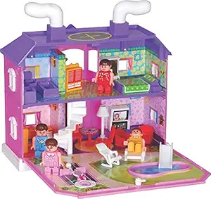 anvittoyworld doll house for girls | best gift for girls | assembled doll house | complete furniture (my family)- Multi color