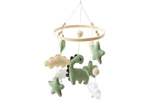 SGZIOO Giostrina Babyvagga, vagga för spädbarn, med dinosaurier, moln och stjärnor, vindspel för pojkar och flickor, hängande