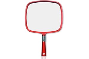 Mirrorvana Miroir à Main pour Coiffeur et Barbier (Red)