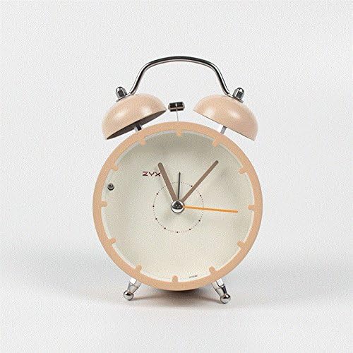 Cunclock Alarm Mute Simple Bedside Clock Alarm Clock Girls Students Creative Personality Cute Mini Small Alarm Clock Orange Upgrade Metal Completely Mute