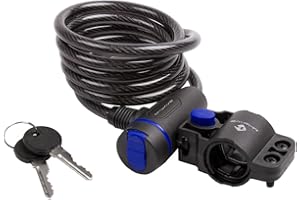 M-Wave Llave Soporte Candado Espiral, Unisex Adulto, Negro, 1500 x 8 mm