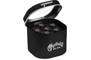 MARTIN LUXE by Martin Pins de chevalet pour guitare acoustique, jeu de pins de chevalet pour guitare acoustique, gris mat avec incrustation rouge, 6 pins par paquet (APP0005)