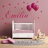 Wandtattoo AA1012 Wunschnamen personalisiert für das Kinderzimmer, Baby Taufe.Geburt