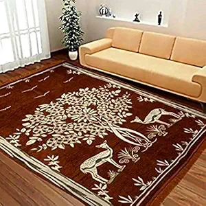 Choice Homes Velvet Touch Abstract Chenille Carpet - 55x80, Maroon