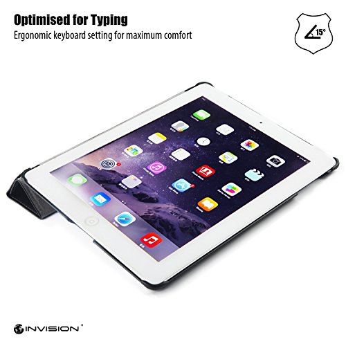 Invision® iPad 2 iPad 3 und iPad 4 Intelligente Hülle – Tolles Design – Magnetische Aufweck/Schlaf-Funktion – Hochwertiges PU-Leder (iPad 2 3 4 / Schwarz) - 8