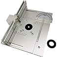 NANZU Set of 3 Router Table Insert Plate Aluminum Alloy Wood Milling Flip Board Trimming Machine Engraving Auxiliary Tool with Miter Gauge Table Saw Woodworking Benches