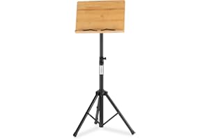 Pupitre Classic Cantabile OSW-100 en bambou – surface 33,3x22,3 cm – support livre de cuisine, lecture pour livre, smartphone, tablette – inclinaison réglable en 5 positions.