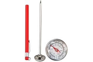 STRONRIVE Thermomètre De Température du Sol en Acier Inoxydable 127 mm, Accessoires De Jardinage Thermomètre À Compost pour Le Rempotage, La Plantation Et Le Jardinage (1 Pièce)