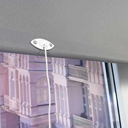 GARDUNA PULL Verdunkelungs-Rollo # dunkelgrau 132cm # viele Farben & Größen – komplett verdunkelnd / BLACKOUT Mittelzugrollo Springrollo Schnapprollo - 3