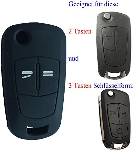 RotSale® 1x Black Silicone Cover for Chevrolet and Opel 2 Buttons Remote Control Folding Car Key Protective Case