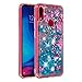 Produktbild Miagon Flüssig Hülle für Xiaomi Redmi Note 7,Glitzer Weich Treibsand Handyhülle Glitter Quicksand Silikon TPU Bumper Schutzhülle Case Cover-Blume Schmetterling