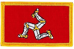 Akachafactory Patch écusson brodé Drapeau île de Man Isle of Flag thermocollant Insigne Blason