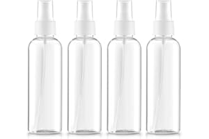 KODAA Beito 4Pcs Flacon Spray Vide 100ml Vaporisateur Fine Brume de Voyage Bouteille Transparent en Plastique Contenant Liquide pour Cosmétique