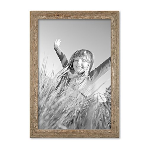 Bilderrahmen 30×40 cm Strandhaus Rustikal Eiche-Optik Natur Massivholz mit Glasscheibe inkl. Zubehör / Fotorahmen - 4