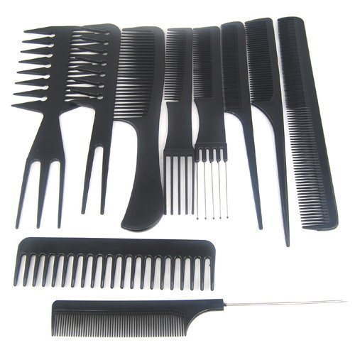 TRIXES 10Pc Salon Hair Styling Hairdressing hairdresser Barber Combs Set