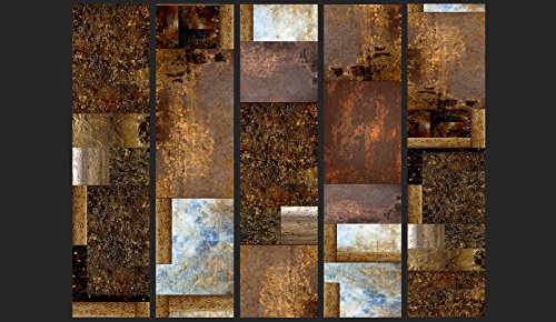 PURO TAPETE | Realistische Tapete ohne Rapport und Versatz | Kein sich wiederholendes Muster | 10m VLIES Tapetenrolle | gold braun Abstrakt f-A-0592-j-a - 2