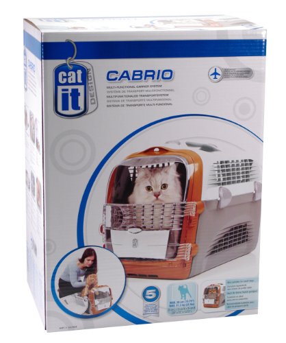 Catit Design Cat Cabrio Carrier Flight/ Airline Approved, Orange/ Grey/ White
