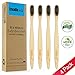Produktbild Bambus Zahnbürsten Set 4 Stk  Weich  100% frei von BPA  Nachhaltige & Vegane Holzzahnbürste - Borsten mit Bambus-Holzkohle für beste Sauberkeit
