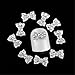 SONGQEE(TM) 10Pcs 3D Silver Alloy Rhinestones Butterfly Knot Style Five Nail Art Slices Glitters