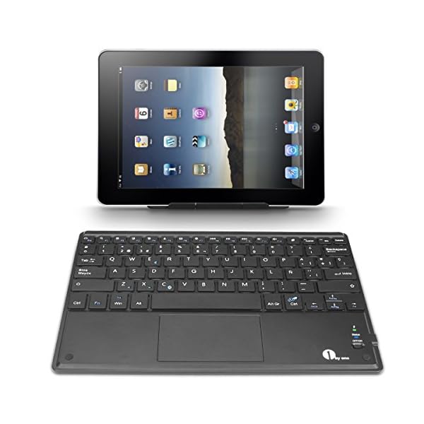 1byone Ultra-delgado teclado Inalambrico con una función de multi-touchpad y batería recargable, QWERTY español,Negro - Image 4