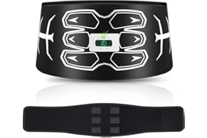 WaJiu ABS Trainer Muscle Stimulator,Washable EMS Muscle Stimulator, Non-Replacing Skin-Friendly Silicone Pad, 6 Mode 15 Intensity Level, Stomach Toning Belt for Men&Women.