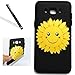 Produktbild Galaxy J3 2016 Hülle,3D Relief Hülle für Samsung J3 2016,Leeook Cool Retro Kreative Schön Cute Lovely Schwarz Lächeln Gelb Sonnenblume Blumen Floral Blumen Gemalt Muster Entwurf Weich Soft Zurück Back Soft TPU Silikon Gel Schutzhülle Handy Gürtel Tasche Schutzhülle Hülle Fall-Abdeckung Etui TPU Bumper Kratzfeste Scratch-Resistant Schale Case Cover für Samsung Galaxy J3 2016 + 1 x Schwarz Eingabestift-Smile Yellow Sunflower