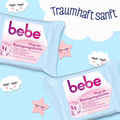 bebe Young Care 5in1 Pflegende Reinigungstücher, 3er Pack (3 x 25 Stück) - 4