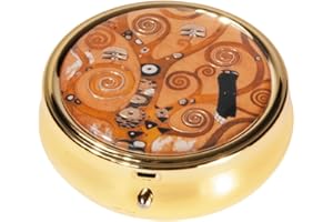 Fridolin Gustav Klimt - Pastillero Redondo De Metal, Diseño De Árbol De La Vida