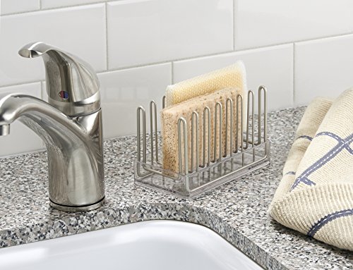 mDesign Abtropfgitter aus rostfreiem Metall – praktische Spülmatte im Gitterdesign – rostfreies Abtropfgestell für die Küchenspüle – satiniert - 3