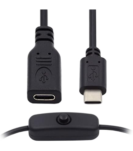 RIITOP Cavo USB C Con Interruttore ON/OFF, 1 Metro, 10 Gbps, Ricarica PD 60W, Video 4K, Dati, Per Webcam E Dispositivi