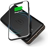 imuto Wireless Portable Charger, Power Bank 20000mAh High Capacity External Battery Pack with 2 USB Outputs Fast Charge for i