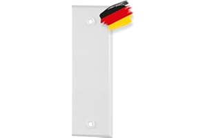 BAUHELD® Rolladengurt Abdeckung Metall Geschlossen - 160mm Lochabstand [1 Stück] - Maxi Unterputz Gurtwickler-Blende [Made in Germany] - Rolladen Abdeckplatte für Rollladengurt 23mm - Weiß