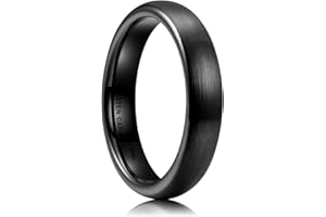 King Will BASIC 4mm 6mm 7mm Black Silver Domed Brushed Tungsten Carbide Ring Men Women Wedding Band Comfort Fit