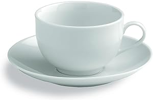 Tognana Metropolis, Set 6 Tazzine Caffè con Piatto, Porcellana, Bianco, Diametro 12.50 cm, Altezza 7 cm, Volume: 100 cc