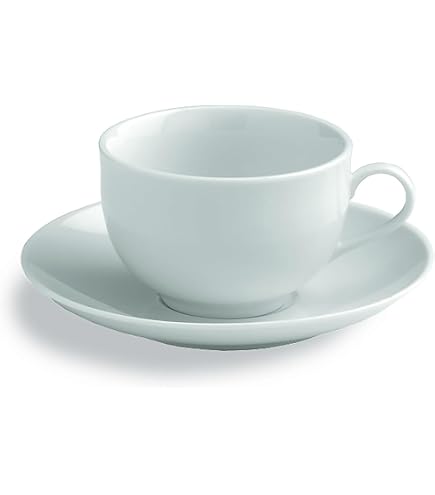 Lot De 6 Tasses à Café Avec Soucoupes Tognana - Porcelaine Blanche Décoration Golf