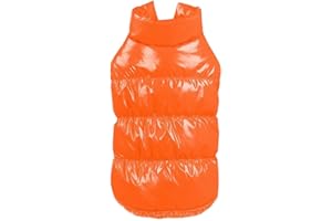 YAOTT Doudoune Imperméable pour Chien Chiot Chat avec Doublure en Polaire, Veste Gilet Manteau Chaud d'hiver Rembourré Matelassé pour Teddy, Yorkshire Terrier, Chihuahua, Poméranie Orange L