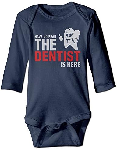 Boys &amp; Girls Have No Fear The Dentist Is Here Infant Cotton Personalized Baby Onesies -  Black -