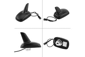 NIKOU Autoantenne - Haifischflossenantenne Universal Autodach AM FM-Signalantennen mit Klebesockel für VW Aud und Skd