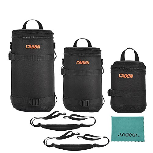 CADEN S   M   L Camera Lens Case Kit   paisse de Eatra antichoc de protection lentille sac pochette protecteur pour Canon Nikon Sony Tamron Sigma w   sangle