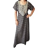 Indiatrendzs Women Nightwear Cotton Printed Embroidered Nighty (Chest : 40)