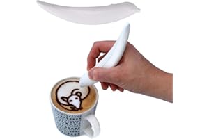 DuDuZui Latte Pen Electric Coffee Pen Spice Pen Works with Cinnamon/Salt/White sugar/Fine Coffee Grinds,for Latte & DIY Food (White)