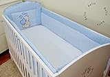 Torre de cama de bebé equipo de cama de protección de bordes nido con cabeza protección con bordado motivo bordados osito/oso para niña niño