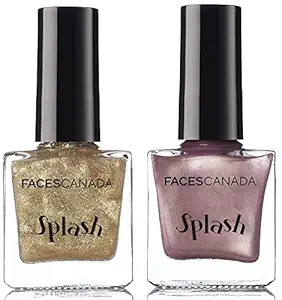Faces Glossy Splash Nail Enamel, All That Glitters 22, 8 ml and Faces Splash Glossy Nail Enamel, Need Sunglasses 16, 8 ml