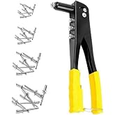 Per&ccedil;in Tabancası 4 U&ccedil;lu Profesyonel Set &ndash; 2.4/3.2/4.0/4.8 mm Başlık + 40 Adet Al&uuml;minyum Per&ccedil;in + Anahtar | Metal, Plastik ve 