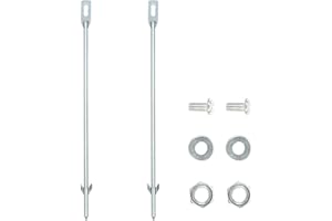 ANDCHI 2pcs Piquets métalliques pour Panneaux de Jardin Metal Stakes for Yard Signs, 16.54 » Long / 0.315 inch Thickness Sturdy Metal Sign Stakes for Ground Lawn, Hardware Included