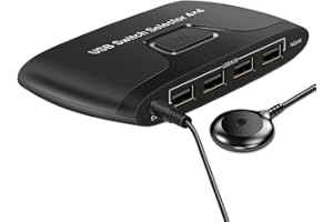 Redwestmelon KVM Switch 4 Ports USB2.0 Switch Selector Adapter 4 In 4 Out 4 Computers Share for Monitor Keyboard Mouse Printer USB Sticks, with 4 USB Cables 1 Desktop Controller